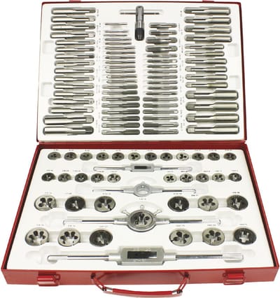 Professionele 110-dlg tap- en snijplaten set SAE / Metrisch MW Tools SKC110ETS