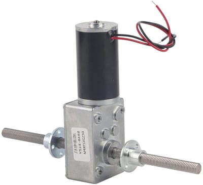 Transmissiemotor met koppel - Slakkenmotor reductiemotor - Mechanische aandrijving - Dubbele as M8 - 12 RPM 12 Volt - Gelegeerd staal
