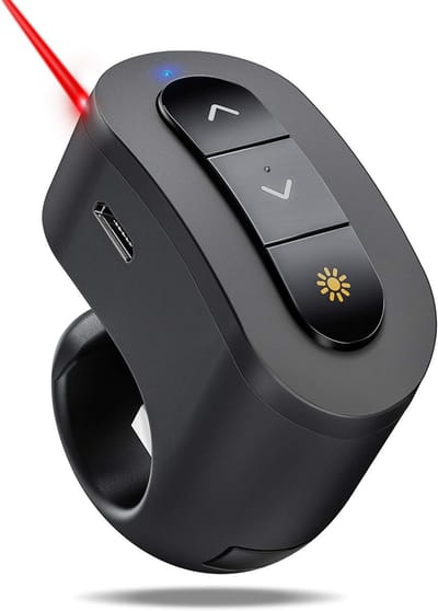 Draadloze Presenter - Afstandsbediening Pointer - Presentaties Sturen - USB Oplaadbaar - Compact Ontwerp - Zwart