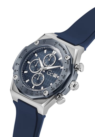 Gc Gc Idolsport Quartz Chronograaf Horloge Blauw Kast: 100% Roestvrij Staal | Bracelet 100% Siliconen 45 mm Z68003G7