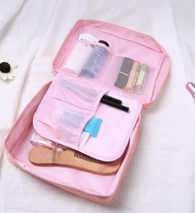 Travel Toilettas - Make-Up Tas - Roze - Lichtroze - Reistas - Make-Up Bag - Travel bag