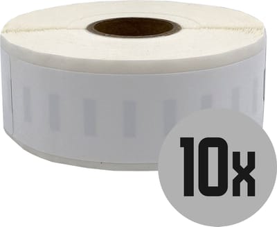 DULA Dymo Compatible labels - Wit - 1933081 - 2112285 - Duurzame magazijnetiketten - 10 rollen - 89 x 25 mm - 350 labels per rol