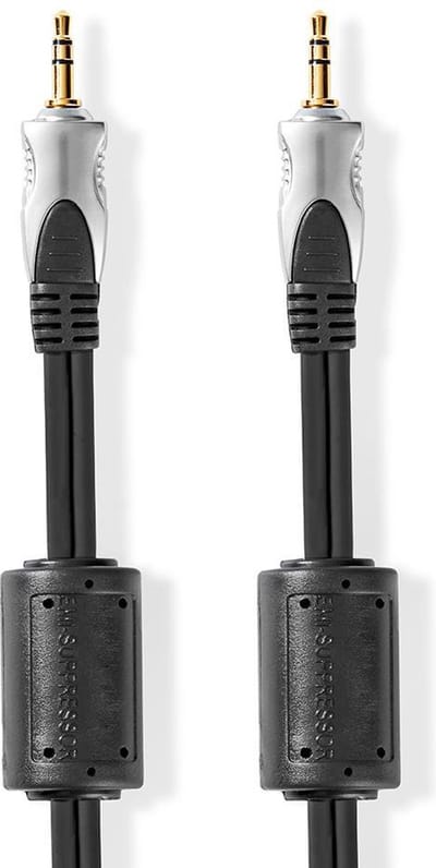 Nedis Stereo-Audiokabel | 3,5 mm Male | 3,5 mm Male | Verguld | 10.0 m | Rond | Antraciet | Clamshell