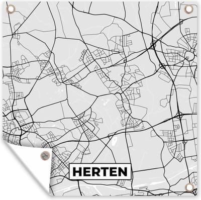 Tuin poster Kaart - Stadskaart - Duitsland - Herten - Plattegrond - 200x200 cm - Tuindoek
