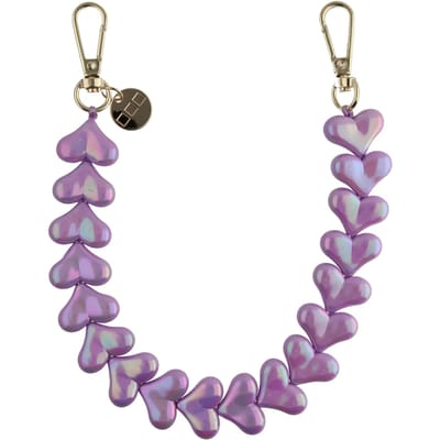 123watches Telefoonkoord Heart - paars glimmend - goud - Geschikt voor iPhone en andere smartphones