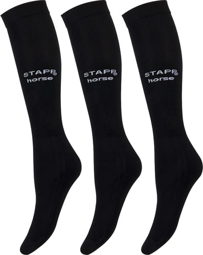 STAPP Horse Paardrijsokken Ultra Fine 3-pack Zwart-40/46
