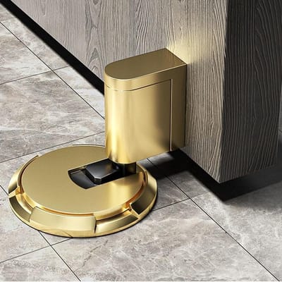 Mechanische Deurstopper - Vloerstopper - Winddicht Houden - Zelfvergrendelend Mechanisme - 61x39.9mm - Goud