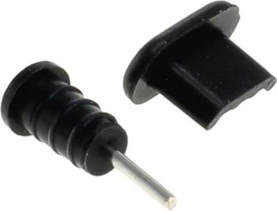 Afsluit cover / Poortbeschermer voor USB Micro B en 3,5mm Jack poort / zwart