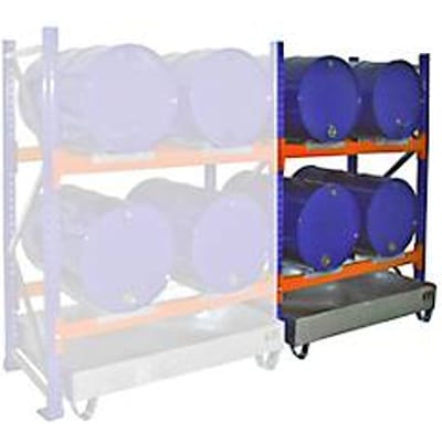 BAUER 3001 vatenrek, opzetrek, opvangbak met rooster, 2 niveaus, B 1430 x D 800 x H 2000 mm
