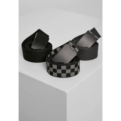 Urban Classics Belts Trio 3-Pack Unisex Riem - zwart/houtskool - L-XL