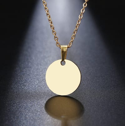 Cabantis Ronde Cirkel Ketting - Ketting Dames - Ketting Heren - Cadeau Voor Vrouw - Cadeau Voor Man - Sieraden - Goudkleurig