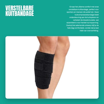 Dailygoods- Kuitbandage Verstelbaar - Kuitcompressiebandage - Scheenbeenbandage - Ademend - Comfortabel - Effectieve Bescherming - Scheenbeensteun