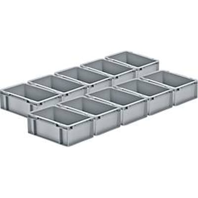 Euro Box SSI Schäfer EF 3120, 4,2 l, L 300 x B 200 x H 120 mm, grijs, 10 stuks