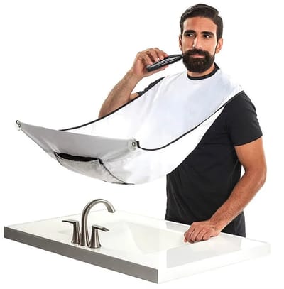 Actie4you® - Baard Schort – Scheerschort – Schort voor mannen - Baard Trimmen – Kapmantel – Scheer Cape - Inclusief Zuignap - Wit