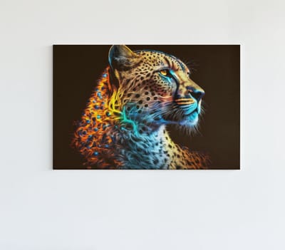 Canvas Schilderij - Dieren - Wilde Dier - Luipaard - Wanddecoratie - 60x40x2 cm