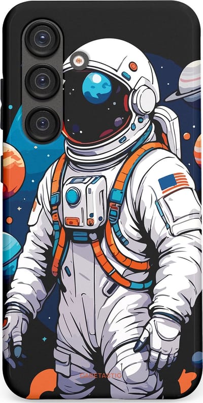Casetastic Hoesje Geschikt voor Samsung S25 - Stijlvolle Beschermende Duo-layer Case - Astronaut in space