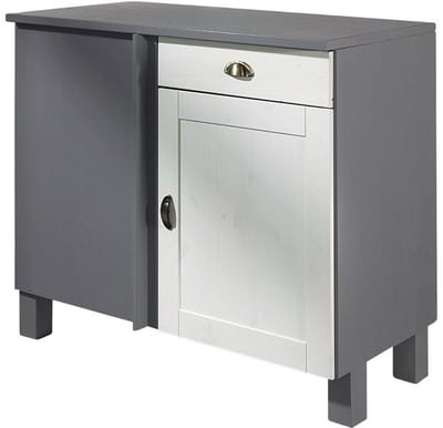 Toscana-Hoekkast - 1-deur 1-lade - Grijs Grenen