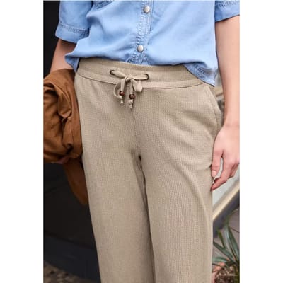 Wide Legs broek in crinkle crashstructuur