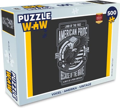 Puzzel Vogel - Amerika - Vintage - Legpuzzel - Puzzel 500 stukjes