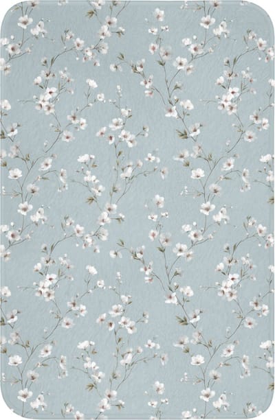 WC mat 40x60 cm - Antislip - Klassiek - Bloemen - Blauw - Toiletmat - Vloermat - Douchemat - Toilet tapijt - Toiletmatten
