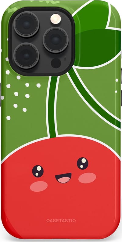 Casetastic Hoesje Geschikt voor Apple iPhone 15 Pro Magsafe - Stijlvolle Beschermende Duo-layer Case - Kersenkus