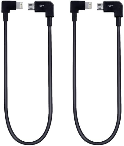 2 Stuks Micro USB Kabel 29cm Nylon Data Kabel voor DJI Mavic Mini, Mini Zoom, PRO, AIR en Spark Besturingselementen