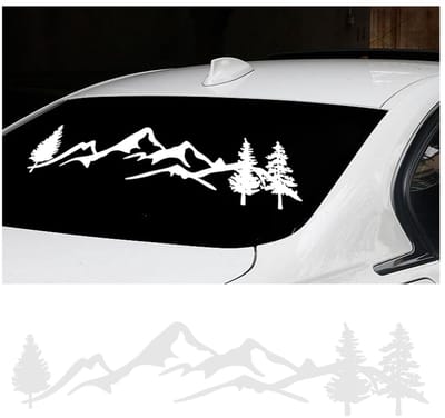 Zeynomax - Berg Auto Stickers - Coole Autostickers - Waterdicht - Wit - Decoratie voor Auto - Universele Toepassing - Voor SUV en Vrachtwagen