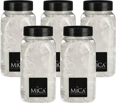 Mica Decorations decoratie steentjes - 5x - groot - 650 ml - 25-30 mm - transparant - siergrind