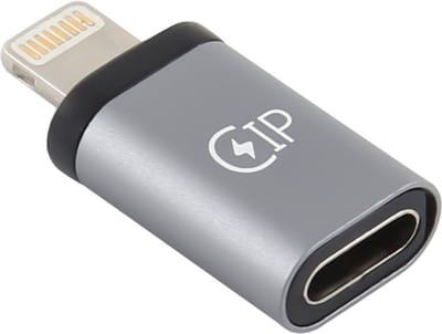 8-Pin naar USB-C adapter - geschikt voor iPhone en iPad - 8-Pin male naar USB-C female - geschikt voor Lightning - kabel - grijs