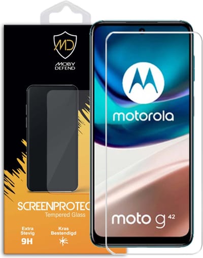 MobyDefend Screenprotector - Geschikt voor Motorola Moto G42 - Case-Friendly Screensaver - Gehard Glas