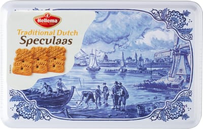 Hellema Speculaas - Met de fijnste speculaaskruiden - Volgens authentiek recept - Nederlandse lekkernij - In een delftsblauwblik - Traditionele speculaas - 415 g