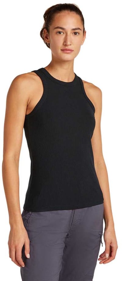 Icebreaker Merino Rib Lotus Mouwloos Basislaag Zwart M Vrouw