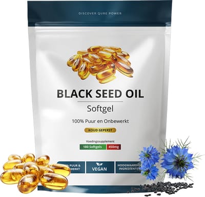 Black Seed Oil Capsules 180 Stuks | 1800mg per Dag | Vegetarisch | Hoogwaardige Koudgeperste Zwarte Komijnolie Capsules | Zwartzaadolie | Nigella Sativa | Zonder Gelatine