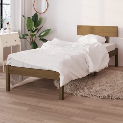 vidaXL - Bedframe - massief - grenenhout - honingbruin - 90x190 - cm