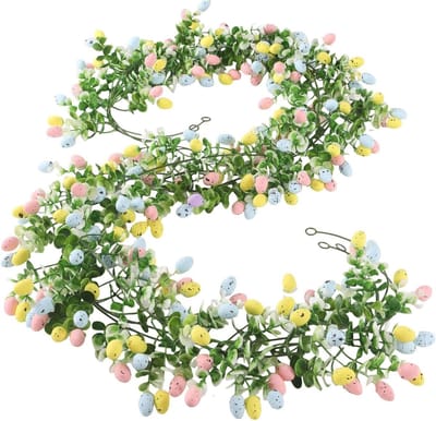 Paasslinger met Eieren - Lenteslinger Decoratie - Feestelijke Sfeer Creëren - Duurzaam Herbruikbaar Materiaal - 210 cm - Geel