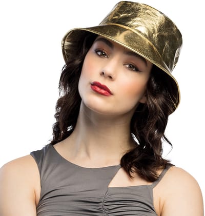 Boland - Bucket hat Glimmer goud Goud - 59 - Volwassenen - Unisex - Foute Party - Rave - Themafeest - Festival - 90's - Aso
