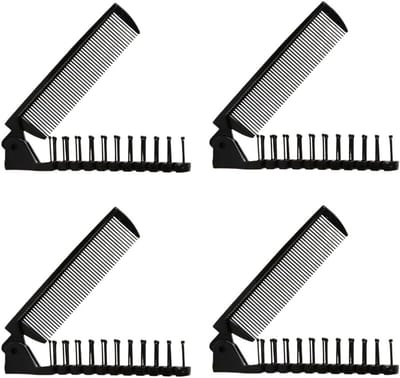 Set van 4 Vouwbare Kammen voor Baard en Haar, Compacte en Draagbare Haarborstels voor Thuis en Reizen