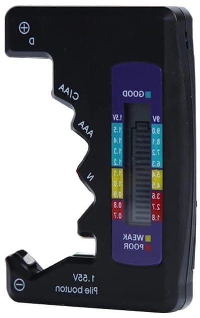 Digitale Batterijtester - Accu Controle - Batterijen Testen - Breed Testbereik - 92x63mm - Zilver