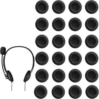 Comfortabele Oorkussens voor Hoofdtelefoon - 24 Stuks Zwart, 5 cm, Elastische Hoesjes voor Audio Accessoires en Geluidsisolatie