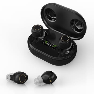 MEDJ - Gehoorapparaat -Magnetisch- Opberg box - Oplaadbaar in box 2x Mini Intelligent digitaal Gehoorapparaat - 5 Volume standen - Geluid Reductie - Universeel
