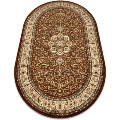Kleden Rugsx Tapijt ROYAL ADR Ovaal patroon 521 bruin 100x180 cm