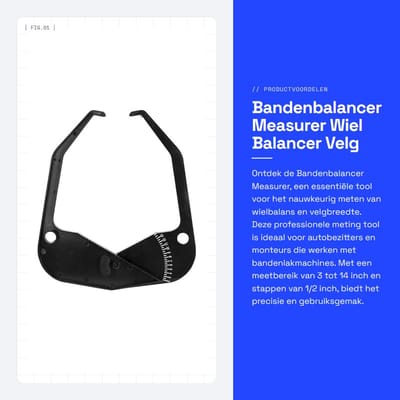 Dailygoods- Bandenbalancer - Wielbreedte Meting Tool - Geschikt voor Coats Wielbalancer - Duurzaam ABS - Meetbreedte 3-14 inch - Stabiliteit en Lange Levensduur - Wielmeting