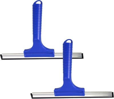 Novaliv set van 2 raamwissers 23 cm aluminium strip met rubberen lip voor streeploos verwijderen, blauwe raamreiniger, raamlip, raamwisser, raamreiniger, raamwisser