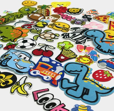 MGM Trading - Patchmania Set - 60 Stuks Kleurrijke Geborduurde Patches - Geschikt voor Kleding - Accessoires - Creatieve DIY Decoratie