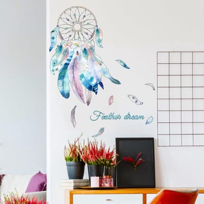Dailygoods - Dromenvanger veer Muursticke, Muurstickers Droom Vanger, Muursticker, als Wanddecoratie voor Winkels Etalage Slaapkamer Woonkamer Muur (Regenboog, 45 x 45cm)