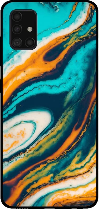 Smartphonica Telefoonhoesje voor Samsung Galaxy A51 marmer look - backcover marmer hoesje - Groen geschikt voor Samsung Galaxy A51