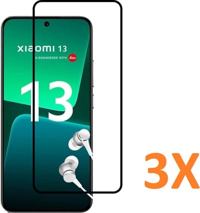 Volledige dekking Screenprotector Glas - Tempered Glass Screen Protector Geschikt voor: Xiaomi 13 - 3x