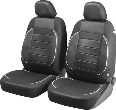 Walser Auto stoelbeschermer Rover met Zipper ZIPP-IT Premium Autostoelhoes - 2 stoelbeschermer voor voorstoel zwart