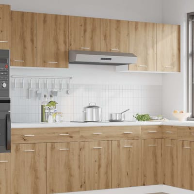 vidaXL - Bovenkast - Lyon - 40x31x60 - cm - bewerkt - hout - artisanaal - eikenkleur