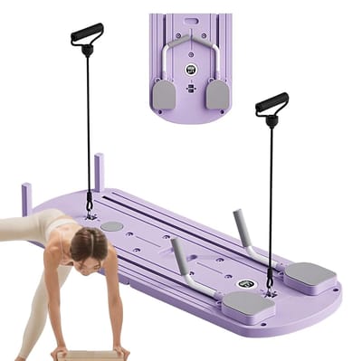 Pilates Reformer - Trainingsbord - Thuis Fitness - Automatische Rebound - 110 cm - Paars